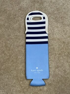 kate spade Light Blue and Navy Striped Neoprene Bottle Tote